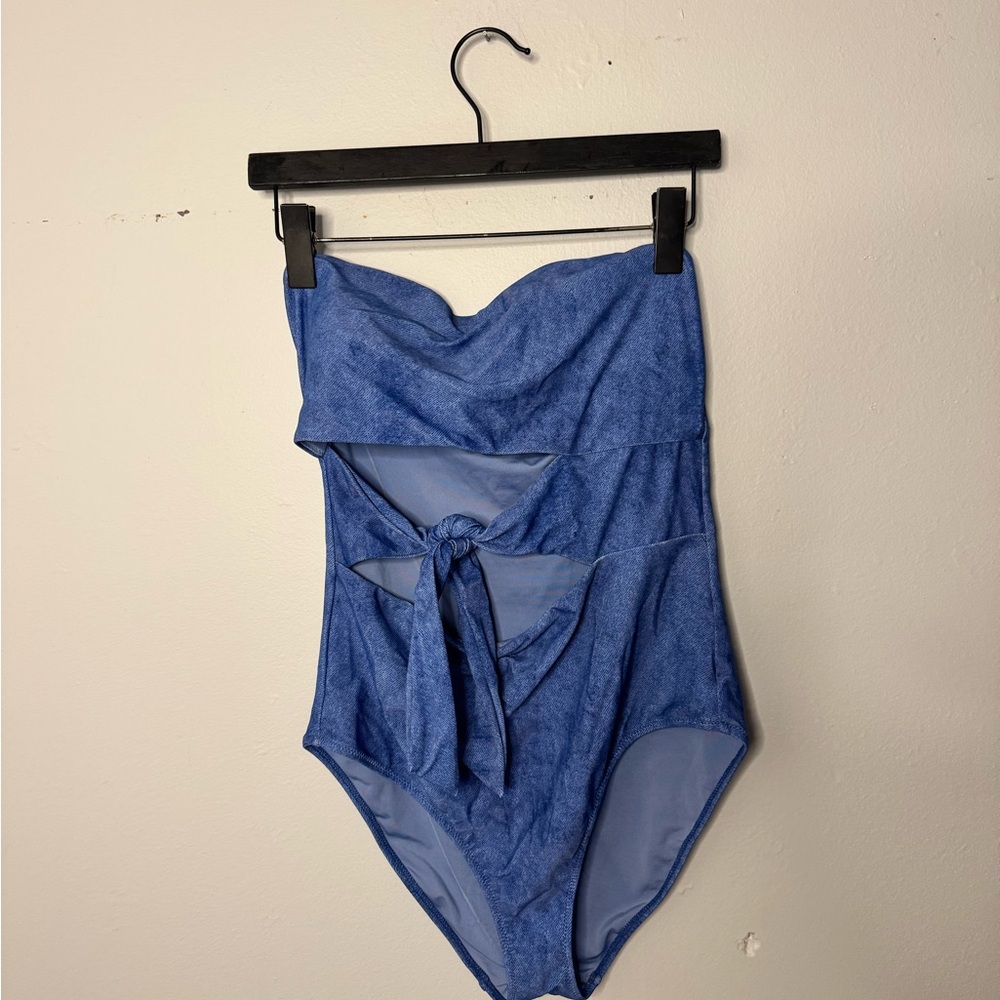 Aerie Light Blue One-Piece Swimsuit